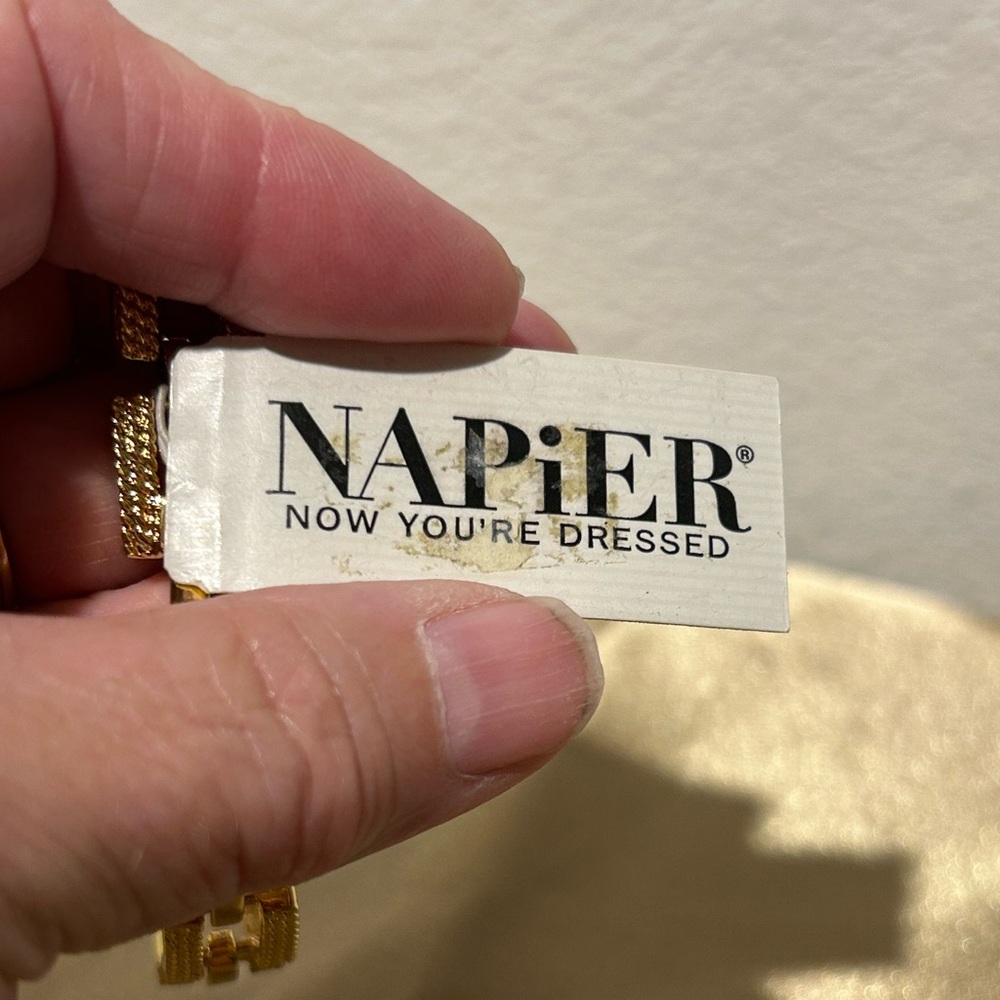 Napier Gold Bracelet with Vintage Textured Design - Picture 3 of 6